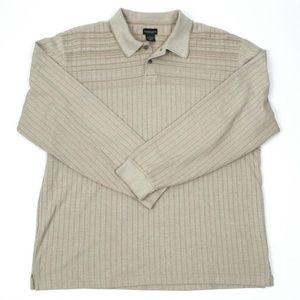 4/$25 Van Heusen Long Sleeve Ribbed Knit Polo L